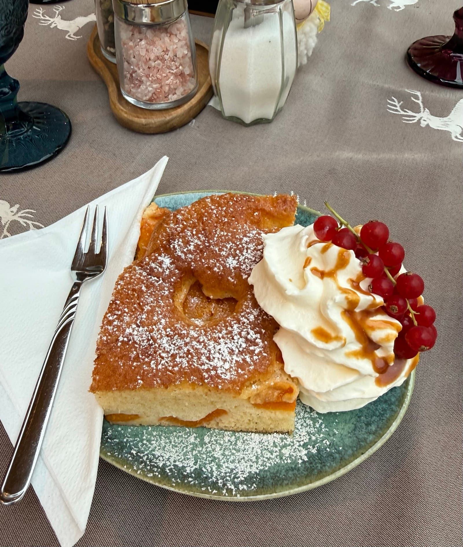 Hauskuchen with whipped cream at Zentrum Café Restaurant