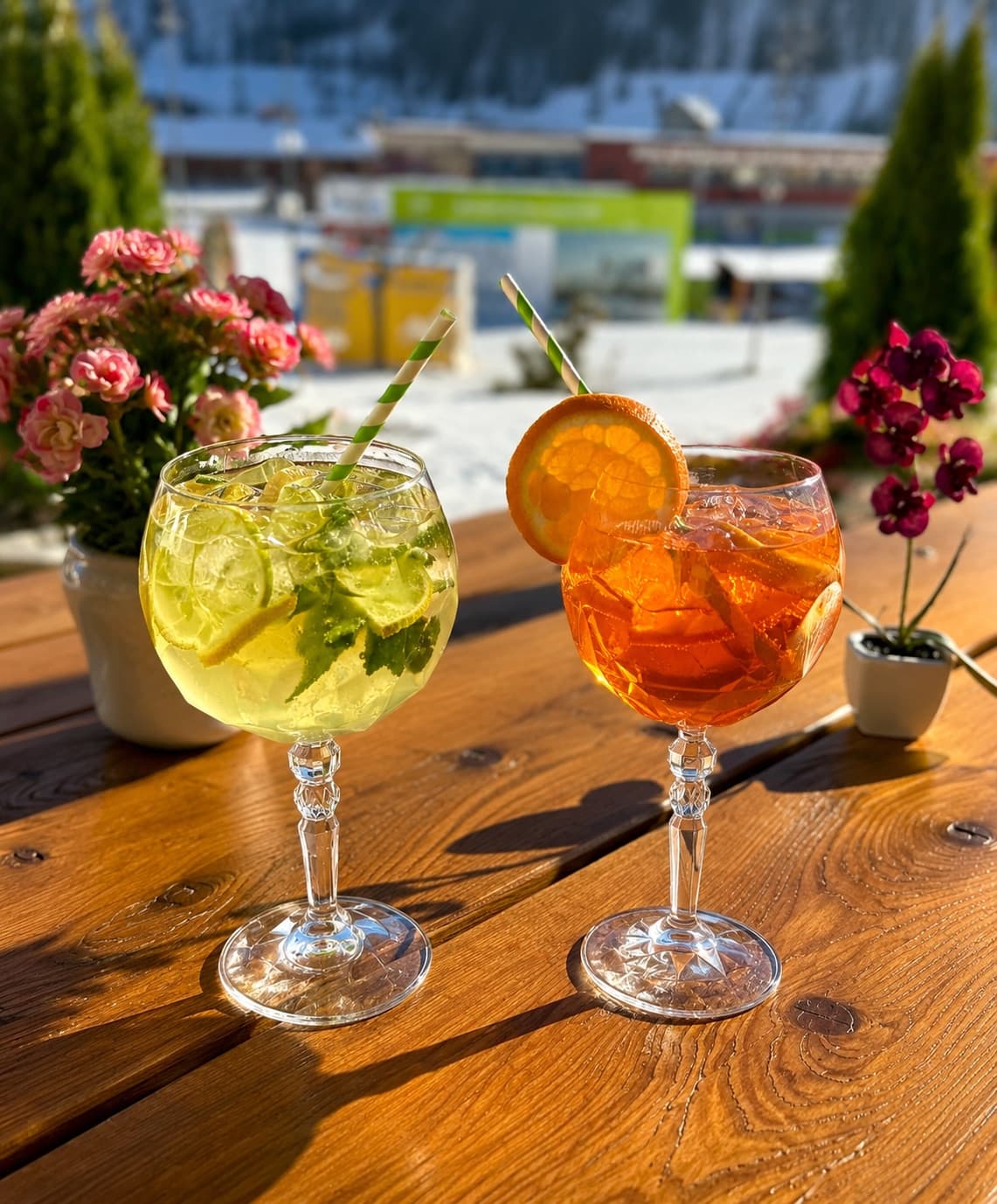 Aperol Spritz served on the sunny terrace of Zentrum Café Restaurant
